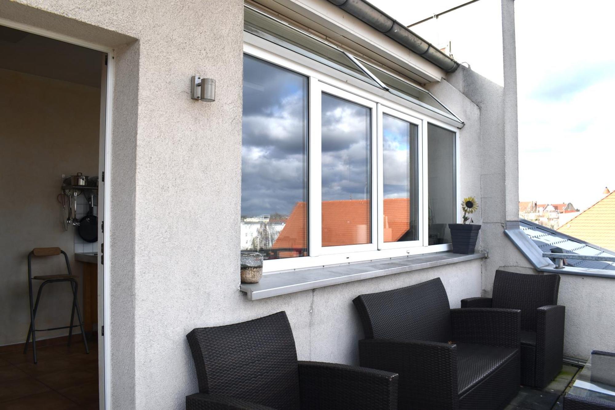 City-Dach-Apartment Mit Loggia - Balkon - Kamin Cottbus Eksteriør billede
